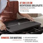Wendbare Grillplatte Emaillierte Gusseisen 47x25 cm