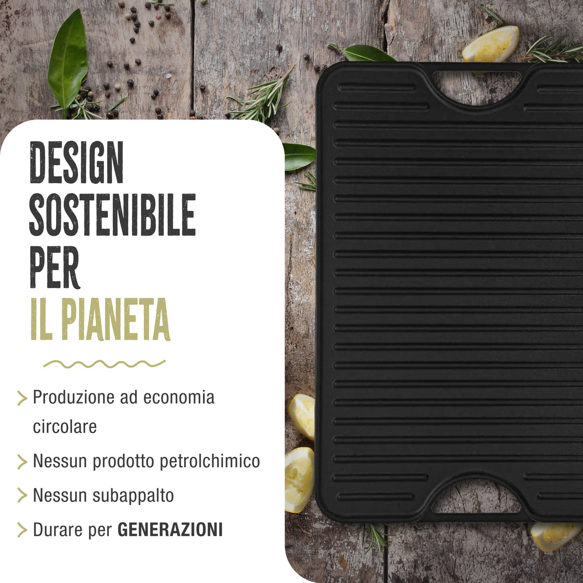 Bistecchiera Reversibile in Ghisa Smaltata 47×25 cm
