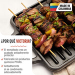 Plancha Asar Reversible Hierro Fundido Esmaltado 33x21cm