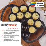 Padella per Poffertjes in Ghisa Smaltata 15 Fori per Takoyaki Provoletera