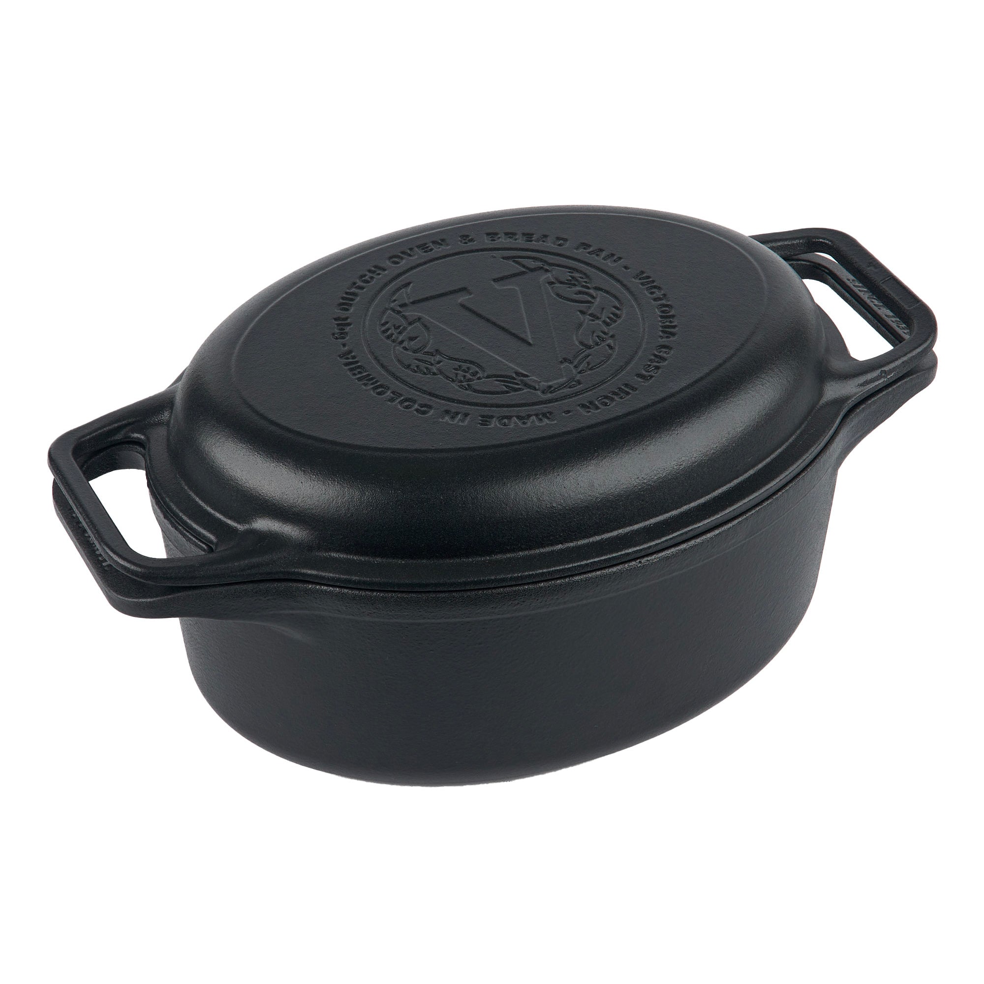 Victoria Cookware Victoria Cookware Horno Holandés Combo Hierro Fundido Curado Ovalado 5.7L– Victoria ...