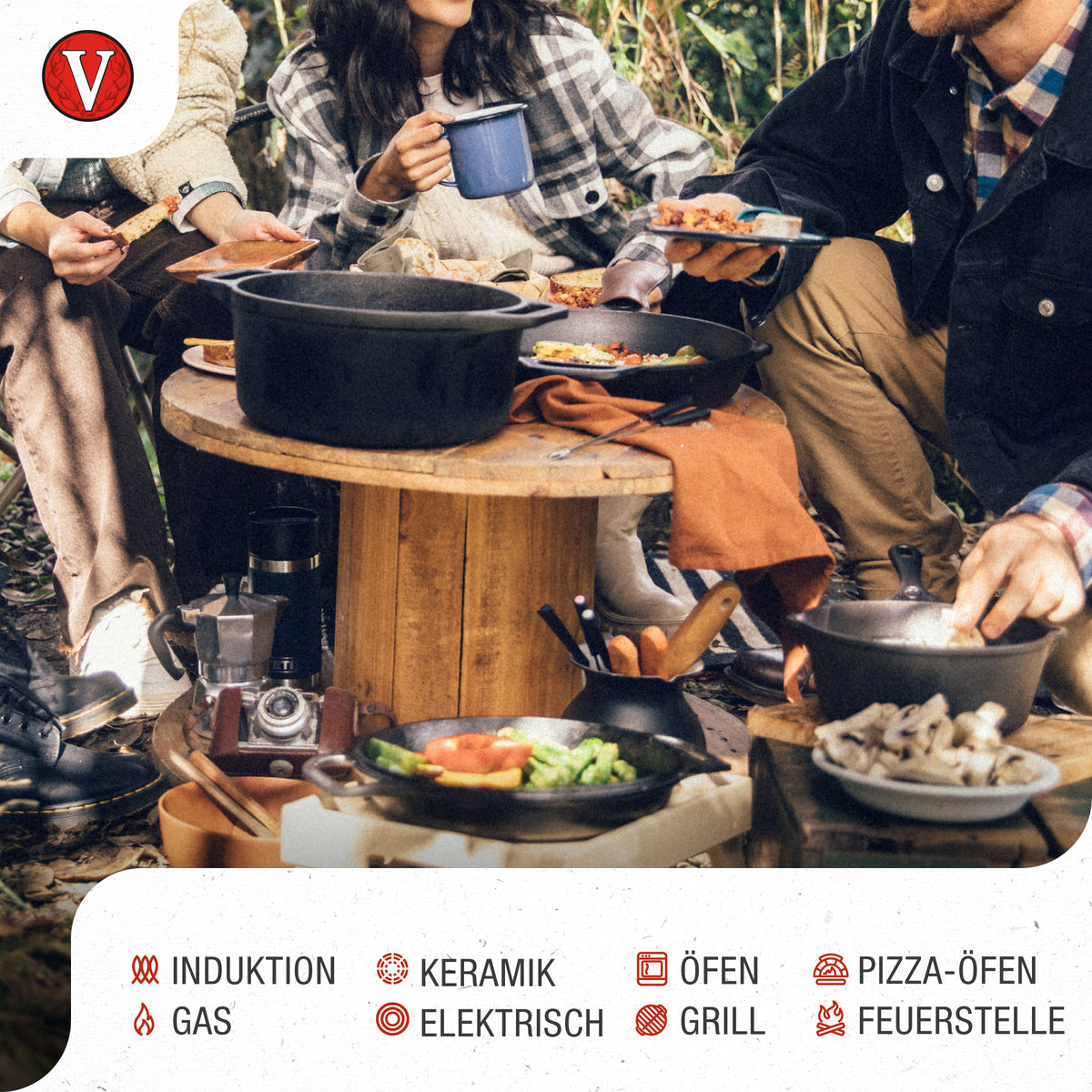 Dutch Oven Combo Gusseisen Eingebrannte Oval 5.7 L