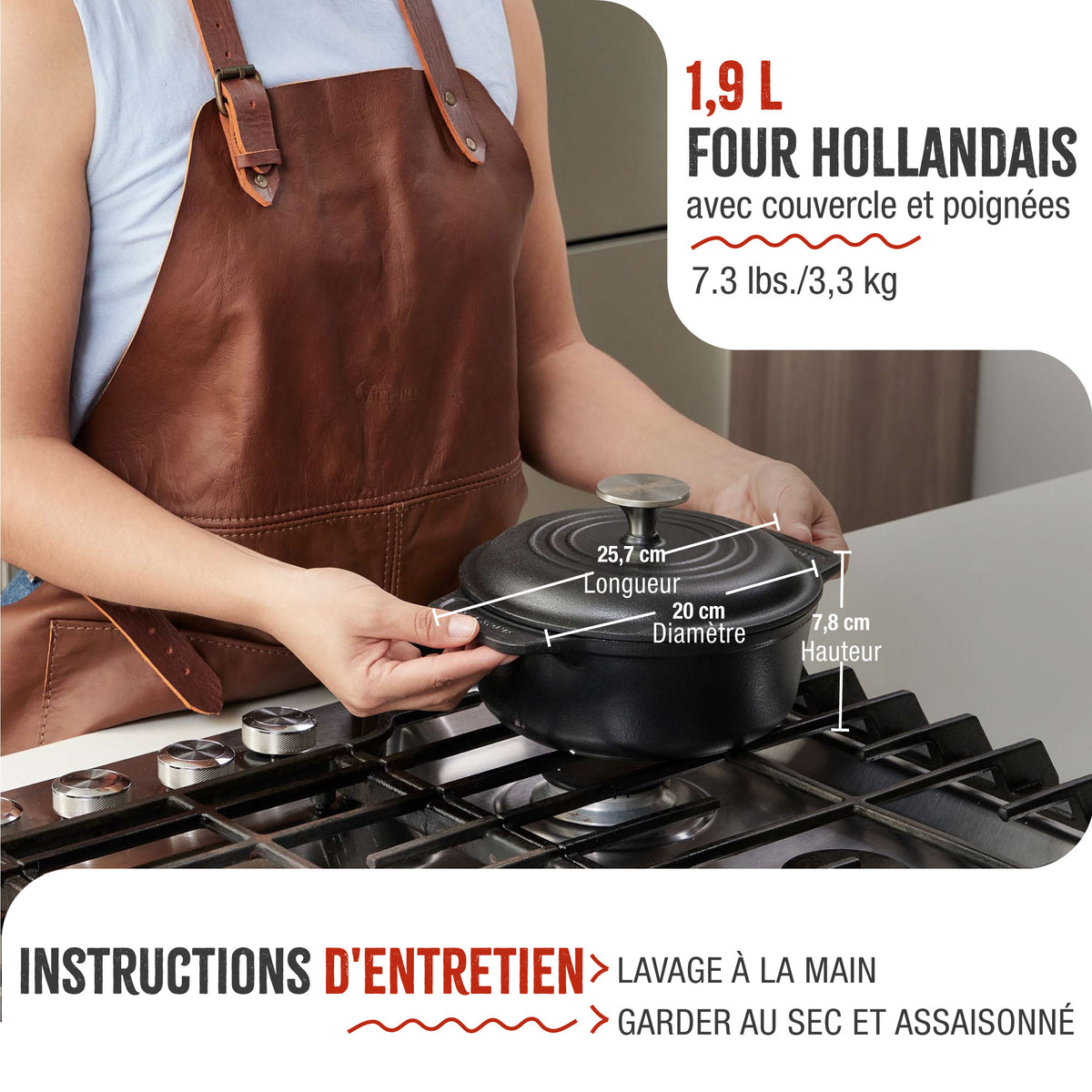 Cocotte en Fonte Assaisonnée 1.9 L