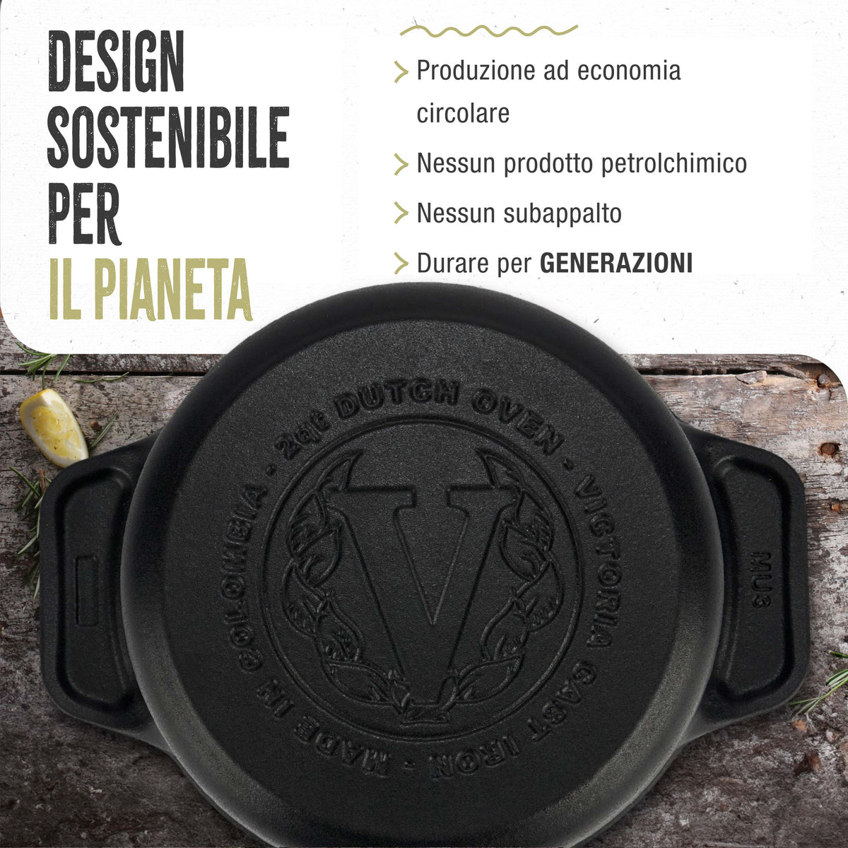 Forno Olandese Pentola in Ghisa Stagionata 1.9 L
