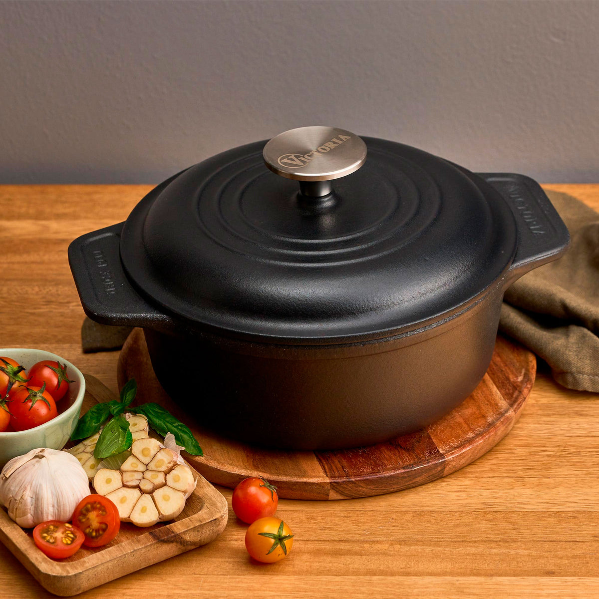 Horno Holandés Hierro Fundido Curado 1.9L