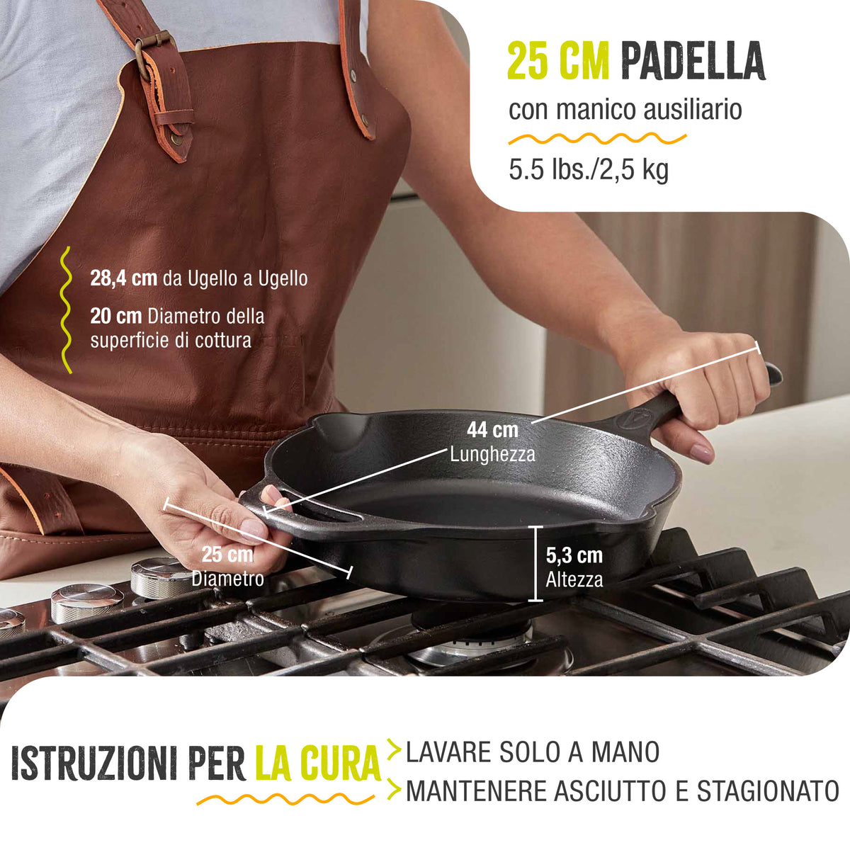Padella in Ghisa Stagionata Catrina Ø25 cm