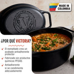 Horno Holandés Combo Hierro Fundido Esmaltado Ovalado 5.7L