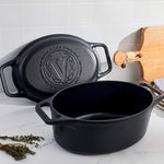 Horno Holandés Combo Hierro Fundido Esmaltado Ovalado 5.7L