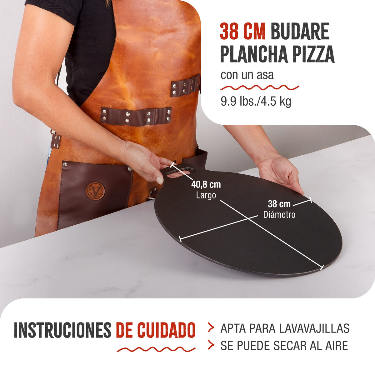 Budare Plancha Cocina Hierro Fundido Esmaltado Ø 38cm
