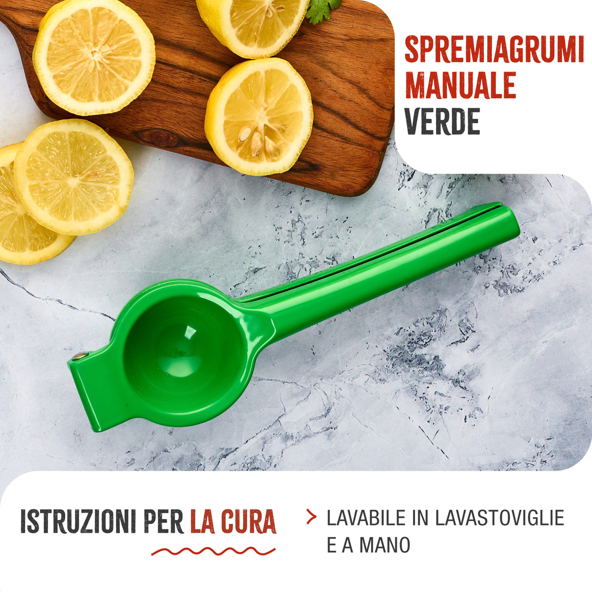 Spremiagrumi Manuale in Alluminio Fuso Verde
