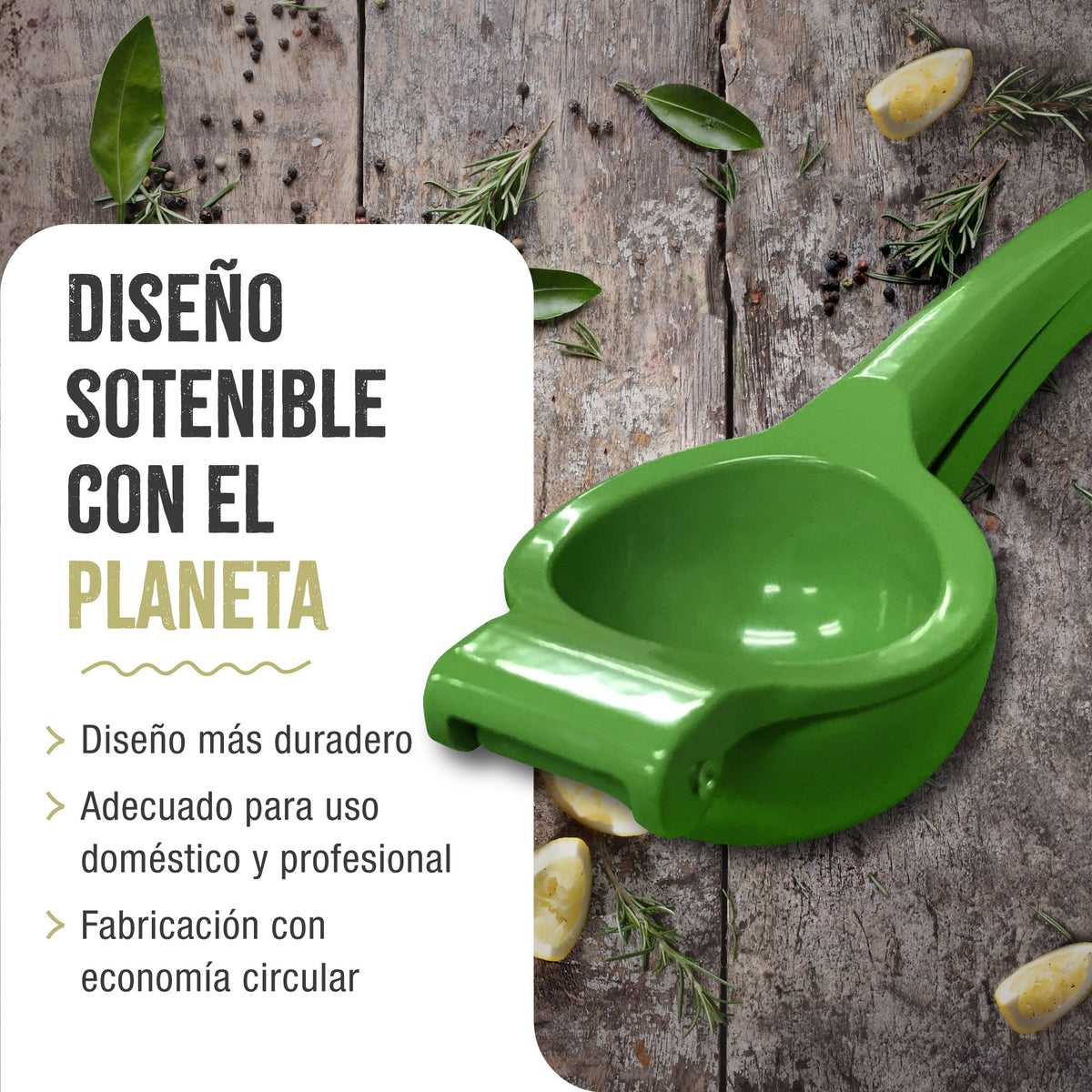 Exprimidor de Limón Manual Aluminio Fundido Verde