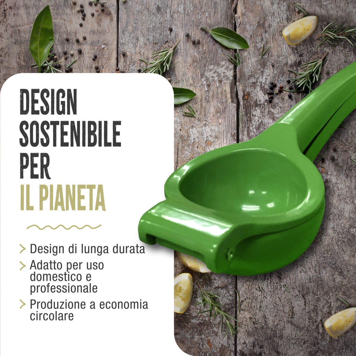 Spremiagrumi Manuale in Alluminio Fuso Verde