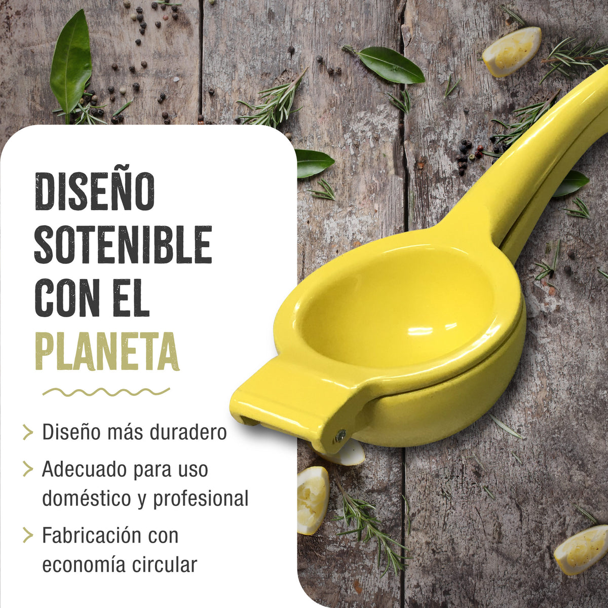 Exprimidor de Limón Manual Aluminio Fundido Amarillo