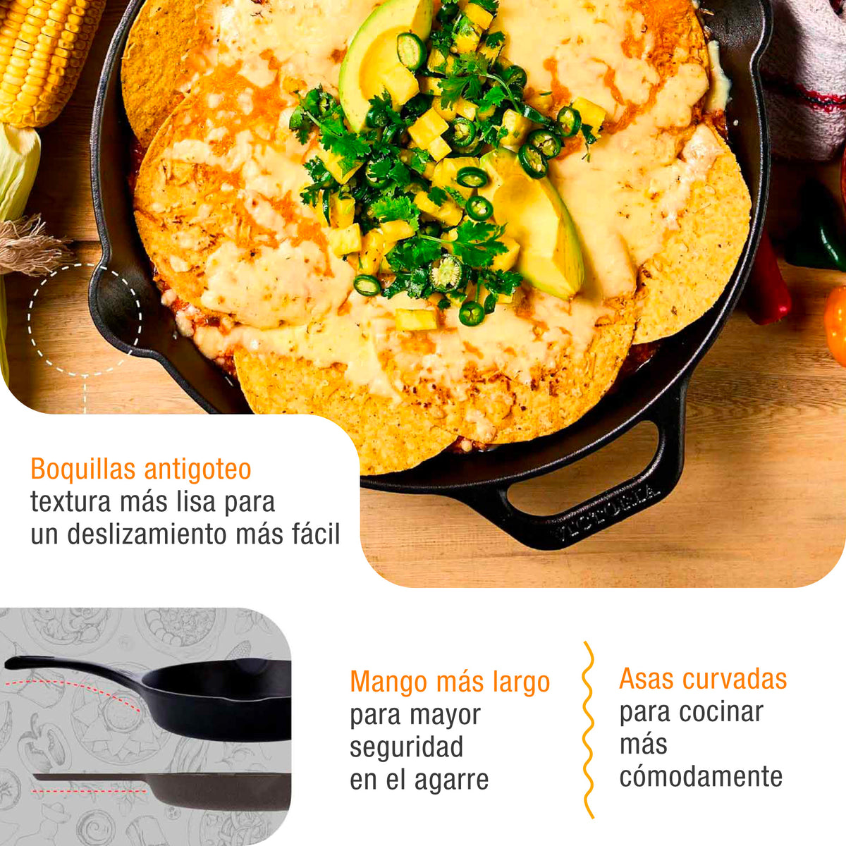 Sartén Hierro Fundido Esmaltado Calaca Ø 30cm