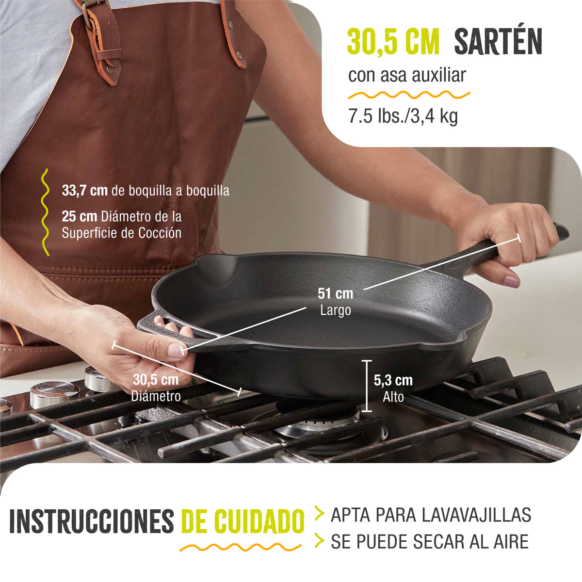 Sartén Hierro Fundido Esmaltado Calaca Ø 30cm