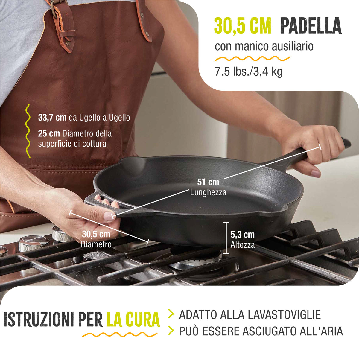 Padella in Ghisa Smaltata Calaca Ø30 cm