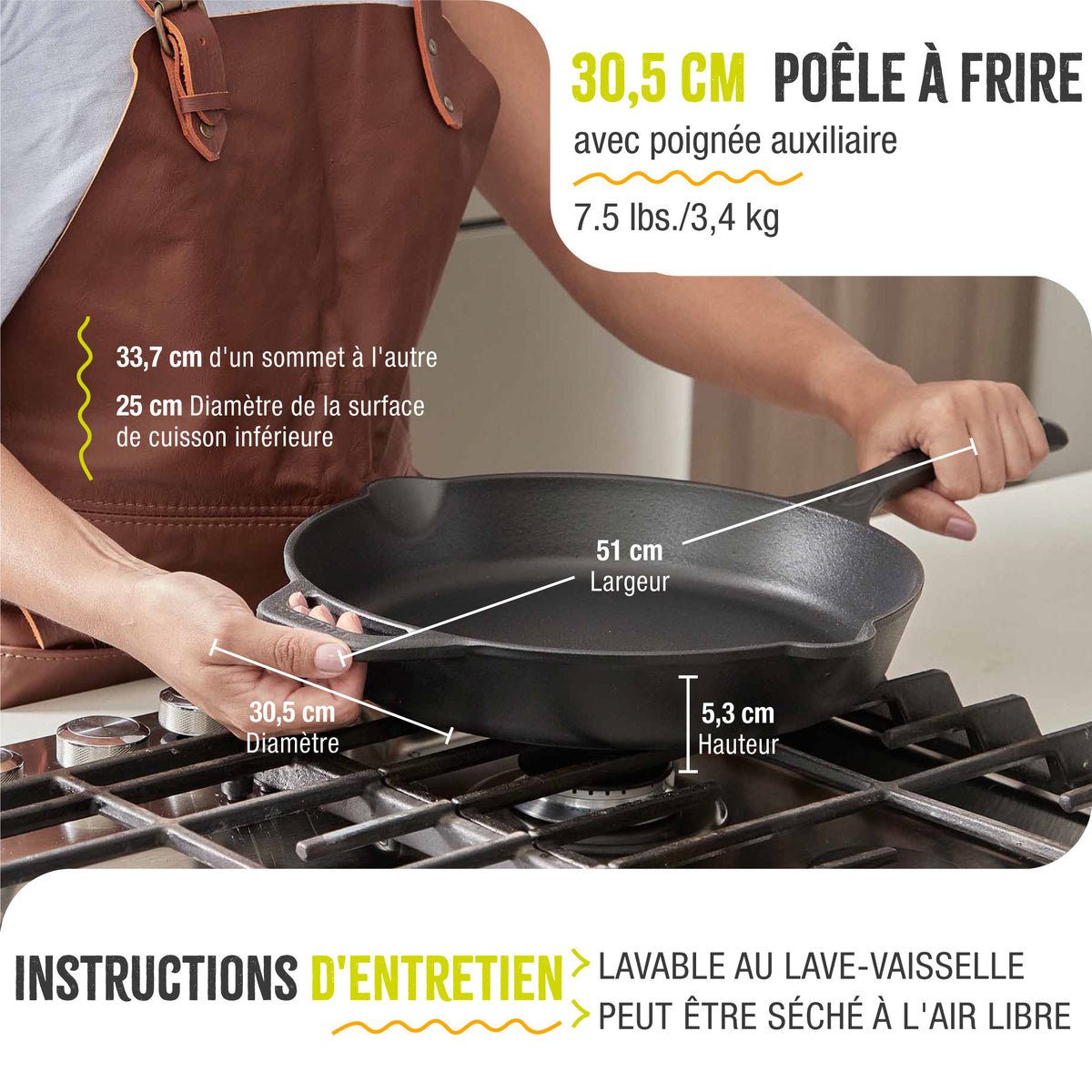 Poêle en Fonte Émaillée Calaca Ø30 cm