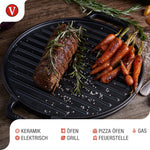 Wendbare Runde Grillplatte Emaillierte Gusseisen Ø32 cm