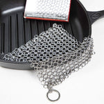 Pulitore per Ghisa Cotta Maglia di Acciaio Inossidabile 20×16.5 cm