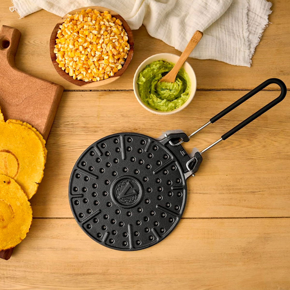 Griglia per Arepas in Ghisa Smaltata Ø 20 cm Diffusore di Calore