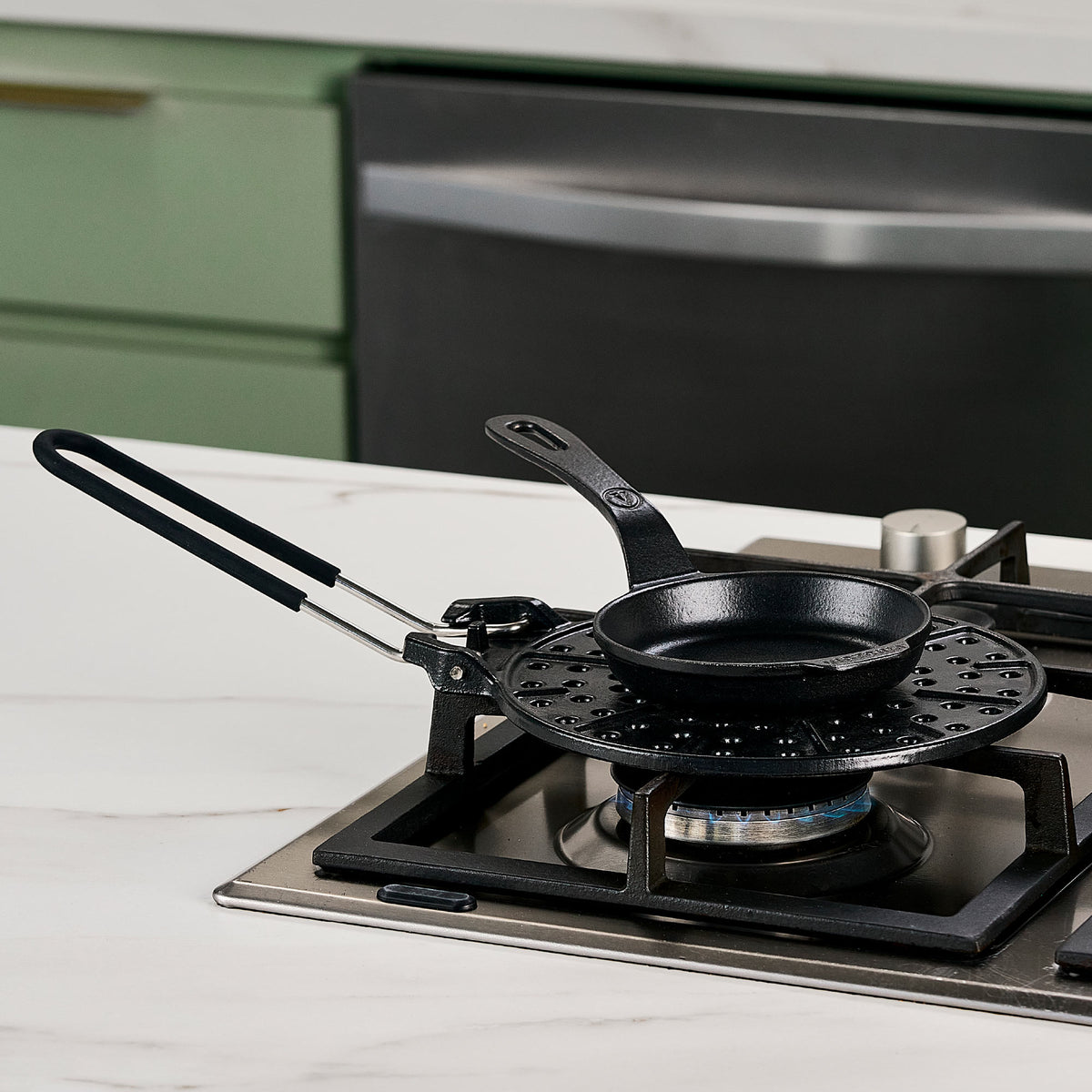 Griglia per Arepas in Ghisa Smaltata Ø 20 cm Diffusore di Calore