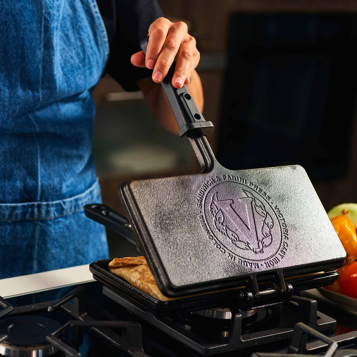 Sandwichera Hierro Fundido Curado 27x14cm