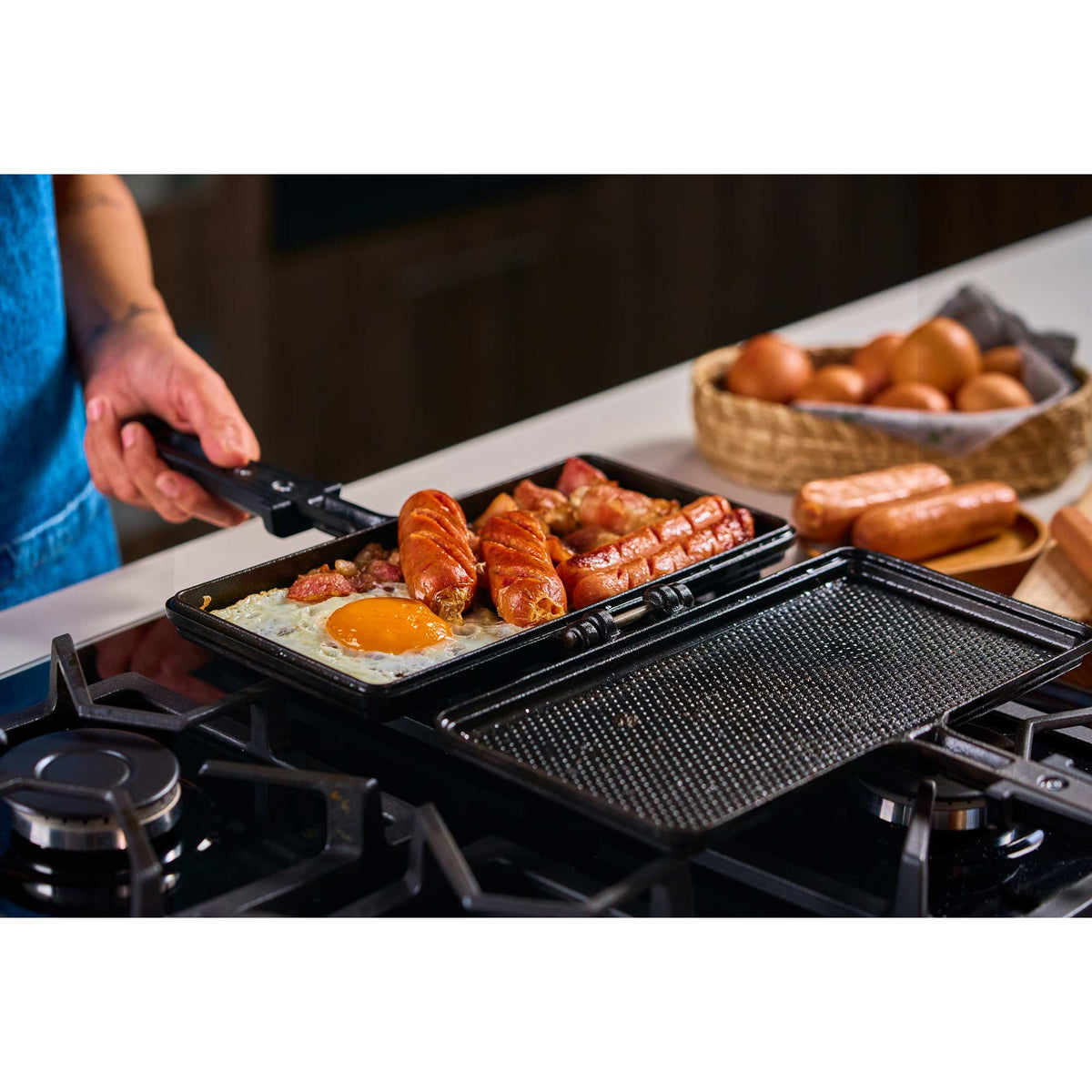 Sandwichera Hierro Fundido Curado 27x14cm